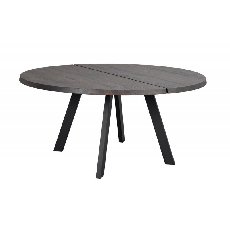 RO Fred Dining Table 160x160 Dark Brown/Black